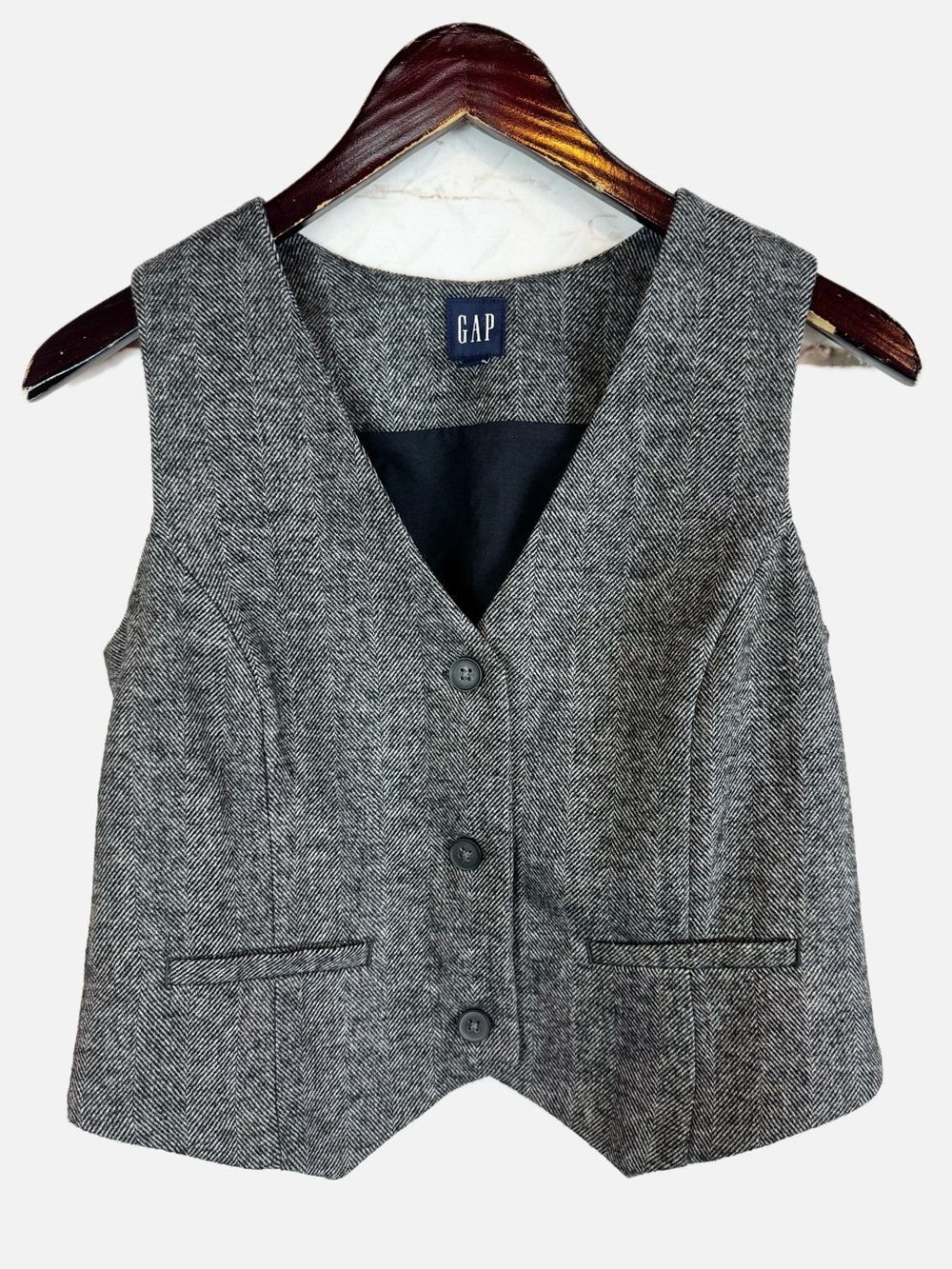 GAP | Gray Herringbone Vest, XS